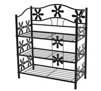 Scaffale Multiuso Giardino scarpiera portaoggetti Metallo Robusto Decorativo 3 Ripiani