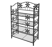 Scaffale Multiuso Giardino scarpiera portaoggetti Metallo Robusto Decorativo 4 Ripiani