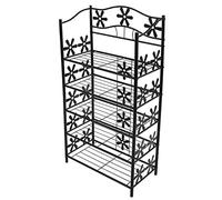 Scaffale Multiuso Giardino scarpiera portaoggetti Metallo Robusto Decorativo 5 Ripiani