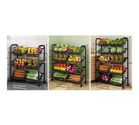 Scaffale organizer da cucina in metallo carrello portaoggetti rack da pavimento multistrato per frutta e verdura scaffale portaoggetti cestino unità (dimensioni: M)