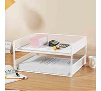 Scaffale organizer da scrivania, piccola libreria autoportante per l'organizzazione dei file, soluzione di archiviazione desktop in metallo