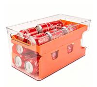 Scaffale organizer impilabile per dispenser di lattine di bevande a 2 livelli, organizer e dispenser per lattine di soda per armadietto di stoccaggio del frigorifero e dispensa
