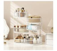 Scaffale organizer per cosmetici da toeletta, 3/4 strati, per cucina, portaspezie, da bagno, per dispensa, armadio, cucina, ufficio, scrivania, mensole angolari (bianco, piccolo-4)