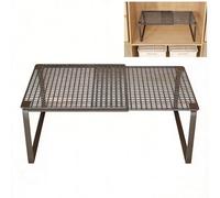 Scaffale organizzatore per armadio impilabile regolabile espandibile, scaffalatura di stoccaggio in metallo resistente per cucina, camera da letto e organizzazione domestica, 30x30x29cm (1 nero (22cm