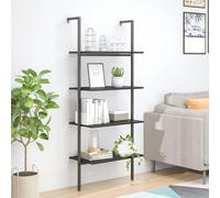 Scaffale Pendente a 4 Livelli Nero 64x35x152,5 cm - Mensola Sospesa per Libri, Piante e Oggetti Struttura in Acciaio Resistente Ideale per Casa e Ufficio - Facile Montaggio con Istruzioni Incluse