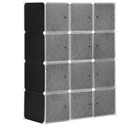 Scaffale per armadio modulare in plastica HOMCOM 12 cubi con ante montate