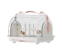 Scaffale per asciugare biberoni, supporto per asciugare biberon e ciucci, sterilizzatore e asciugacapelli, con manico facile da trasportare, tavola di scarico e coperchio a prova di polvere per la