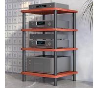 Scaffale per audio a 4 livelli, armadietto per supporti HiFi per salotti, giochi e sale di registrazione, elegante soluzione di archiviazione audio