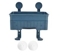 Scaffale per bagno montato a parete a doppio strato portabolitura design con cassetto per toilette cucina in cucina organizzazione moderna stile semplice in stile 27x15x30cm (Blu nordico)
