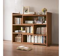 Scaffale per biblioteca, regolabile, in legno massello, per dormitorio, ufficio, scaffale laterale multistrato (30-60) x 17 x 80 cm, finitura noce, design moderno salvaspazio