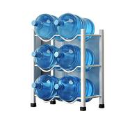Scaffale per bottiglie d'acqua da 5 galloni, organizer impilabile resistente per garage dispensa, secchio a doppia fila per supporto dispenser refrigeratore d'acqua