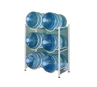 Scaffale per bottiglie d'acqua da 5 galloni, organizer impilabile resistente per garage dispensa, secchio a doppia fila per supporto dispenser refrigeratore d'acqua