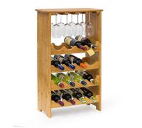 Scaffale per bottiglie di vino Portabottiglie in bambù 4 ripiani 6 Kg