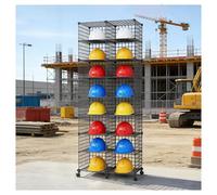 Scaffale per casco, ripiani impilabili in rete, design anti-ribaltamento, supporta fino a 10 kg, ideale per l'organizzazione di sicurezza del casco nei cantieri edili