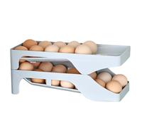 Scaffale per conservare le uova, dispenser automatico per uova con 28 capacità di uova, organizer per vassoio arrotolabile, supporto da cucina , salva spazio, riutilizzabile, per