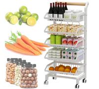 Scaffale per esposizione al dettaglio a 5 livelli, per supermercati, frutta, verdura, snack, frutta e generi alimentari, qualità commerciale