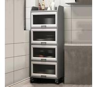 Scaffale per forno a microonde con ruote girevoli, armadio da cucina autoportante, scaffale in legno con porta a ribalta, credenza da buffet per spezie e piatti, mensola da cucina multifunzionale
