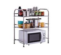 Scaffale per forno a microonde da cucina, con 6 ganci, estensibile, in acciaio inox, a 3 livelli, portaspezie, pentole, piatti in laminato, regolabile, 5 cm, per lavello da cucina, armadio, 50 kg