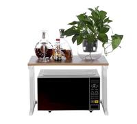 Scaffale per Forno a Microonde in Legno, Scaffali per Armadietti da Cucina, Ripiano per Armadietti da Cucina con Pregevole Fattura per Piastre Elettriche per Microonde (WHITE)