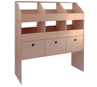 Scaffale per Furgone Universale in Legno 102x30x120 cm con 6 Vani e 3 Cassetti