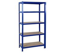 Scaffale per garage con carichi pesanti, 200 cm x 100 cm x 50 cm, 5 ripiani, capacità di carico 875 kg, per garage, magazzino, officina, dispensa, blu