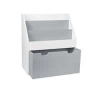 Scaffale per giocattoli, 3 scomparti per biblioteca per bambini, scatola per giocattoli mobile, con ruote, per la cameretta dei bambini e la sala giochi (bianco panchina, 62,5 x 30 x 70 cm)