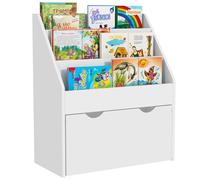 Scaffale per giocattoli Aiyaplay con 3 scomparti, libreria per bambini, scatola per giocattoli mobile, cassetto con ruote, multifunzionale, per camera da letto, cameretta, sala giochi, bianco