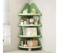 Scaffale per giocattoli, libreria angolare autoportante, organizer a 4 ripiani con scatola portaoggetti rimovibile per camera da letto, soggiorno, asilo, sala giochi