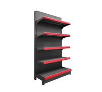 Scaffale per gondola, scaffale di esposizione al minuto a cinque livelli per supermercati e negozi, doppio parteggiato per la massima visibilità del prodotto