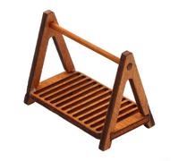 Scaffale per il pane in legno con 12 scale, decorazione per casa delle bambole, utilizzabile come ripiano per torte, cestino portaoggetti dal design classico (caffè scuro)