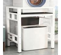 Scaffale per Incolonnamento Lavatrice e Asciugatrice, Kit Impilamento Lavatrice Asciugatrice, Telaio Rinforzato 4x4cm, Piedini Regolabili Anti-Scivolo(Top-loading-White C)