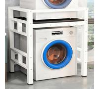 Scaffale per Incolonnamento Lavatrice e Asciugatrice, Kit Impilamento Lavatrice Asciugatrice, Telaio Rinforzato 4x4cm, Piedini Regolabili Anti-Scivolo(Front-loading-White C)