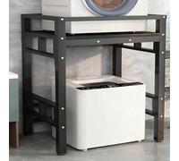 Scaffale per Incolonnamento Lavatrice e Asciugatrice, Kit Impilamento Lavatrice Asciugatrice, Telaio Rinforzato 4x4cm, Piedini Regolabili Anti-Scivolo(Top-loading-Black C)