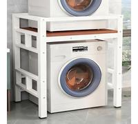 Scaffale per Incolonnamento Lavatrice e Asciugatrice, Kit Impilamento Lavatrice Asciugatrice, Telaio Rinforzato 4x4cm, Piedini Regolabili Anti-Scivolo(Front-loading-White B)