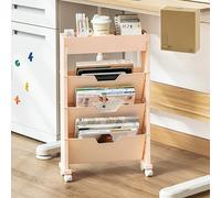 scaffale per la conservazione della verdura, Scaffale Mobile a 3 Livelli con Ruote, Scaffali for l'Organizzazione della Classe Scaffale Mobile, Piccola Libreria for Piccoli Spazi, Soggiorno, Camera da