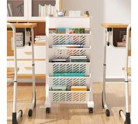 scaffale per la conservazione della verdura, Scaffale mobile a 5/6 livelli con ruote Capacità multi-livello Girevole Rimovibile in plastica Pratico organizer con ruote Adatto a spazi ristretti(39x19x7