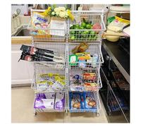 Scaffale per la spesa a 4 strati per una conservazione efficiente, ideale per mercati agricoli, negozi al dettaglio e dispense, perfetto per organizzare prodotti, snack e molto altro ancora