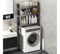 Scaffale per lavanderia sopra la rondella a 3 livelli per bagno grigio 174 cm scaffale per lavatrice salvaspazio mensola funzionale decorazione domestica