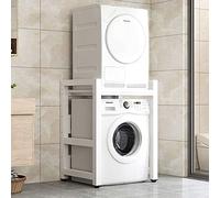 Scaffale per lavatrice a 2 ripiani con ripiano portaoggetti per lavastoviglie, forte capacità di 300 kg, ideale per bagno, cucina, lavanderia e balcone, organizer impilabile superiore salvaspazio