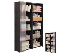 Scaffale per le storie del guardaroba per il guardaroba | Supporto per la conservazione del tessuto | Guardaroba portatile | Scaffale di abbigliamento robusto | Rangems per abbigliamento con copertura