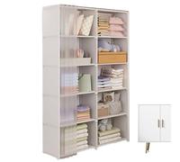 Scaffale per le storie del guardaroba per il guardaroba | Supporto per la conservazione del tessuto | Guardaroba portatile | Scaffale di abbigliamento robusto | Rangems per abbigliamento con copertura