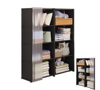 Scaffale per le storie del guardaroba per il guardaroba | Supporto per la conservazione del tessuto | Guardaroba portatile | Scaffale di abbigliamento robusto | Rangems per abbigliamento con copertura