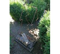 Scaffale per legna da ardere in acciaio inox abete 98 cm mensola per legna...
