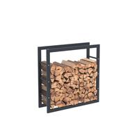 SCAFFALE PER LEGNA DA ARDERE IN ACCIAIO NERO 808025CM, SCAFFALE PER LEGNA D...