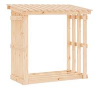 Scaffale per legna da ardere in legno di pino massiccio, 108 x 64,5 x 109 cm, scaffale per legna da ardere con ausilio impilabile, per soggiorno, terrazza e giardino, ripiano in legno per conservare a