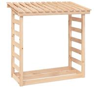 Scaffale per legna da ardere in legno di pino massiccio, 108 x 64,5 x 110 cm, rustico, per la conservazione della legna da ardere, per interni ed esterni, salvaspazio e robusto, per giardino, terrazza