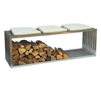 Scaffale per legna da ardere interno in acciaio inox metallo supporto per leg...