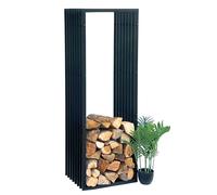 Scaffale per legna da ardere interno metallo nero supporto per legna da arder...
