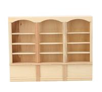 Scaffale per libreria per casa delle bambole in legno SustVita realizzato per collezioni di mobili per casa delle bambole in scala 1/12, questa vetrina per libreria in miniatura