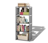 Scaffale per libri a 5 ripiani, organizer a 4 cubi, scaffale alto assemblato autoportante verticale per camera da letto/soggiorno/ufficio/armadio/studio